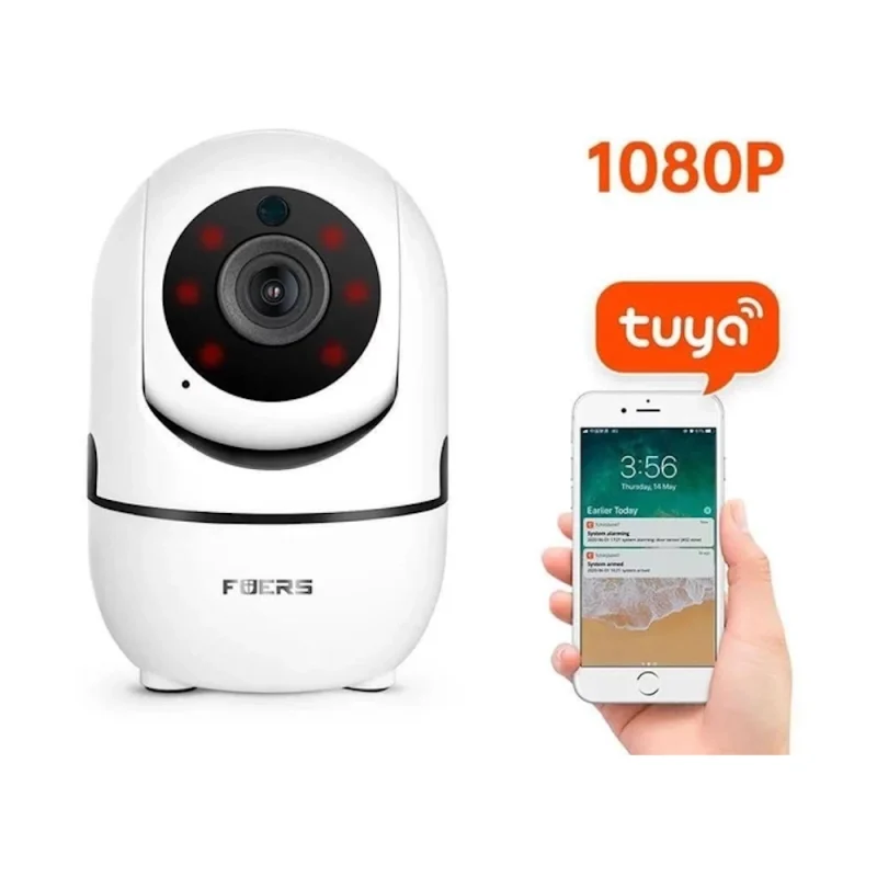 IP Wi-Fi камера Fuers T09T 1080P 3 МП- надежное видеонаблюдение с поддержкой Tuya Smart.