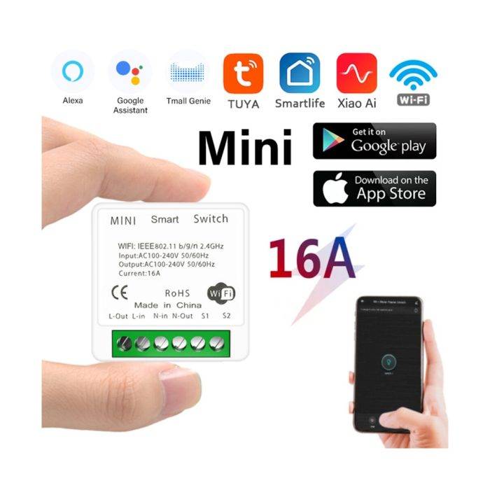 Беспроводное умное реле Aubess/Mini Smart Switch 16A