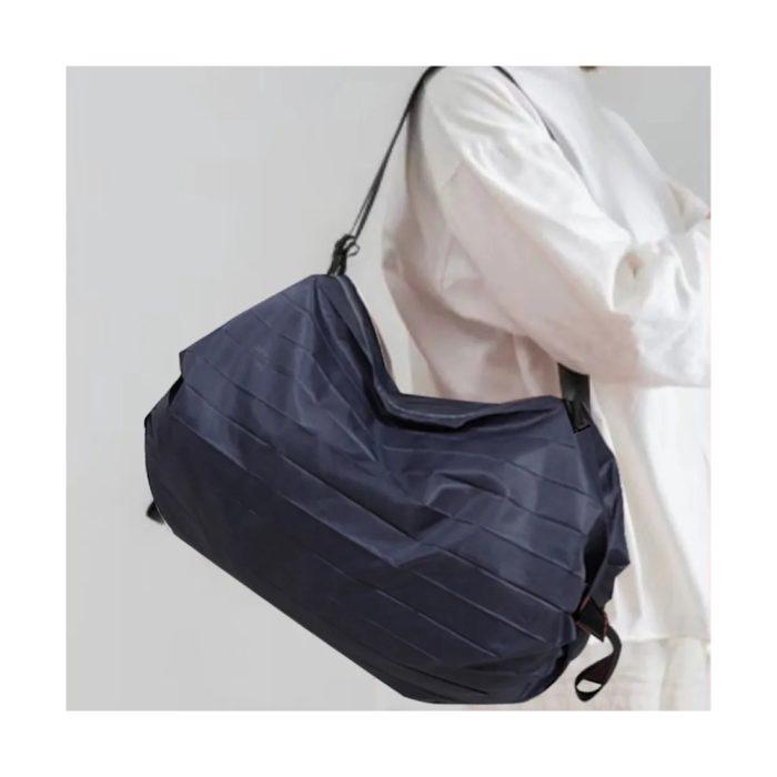 Многоразовая складная хозяйственная сумка темно синий цвет