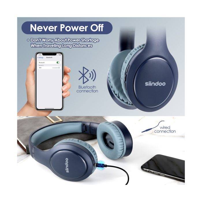 Bluetooth-наушники Siindoo ЈН-919 (Серо-синий) — изображение 3