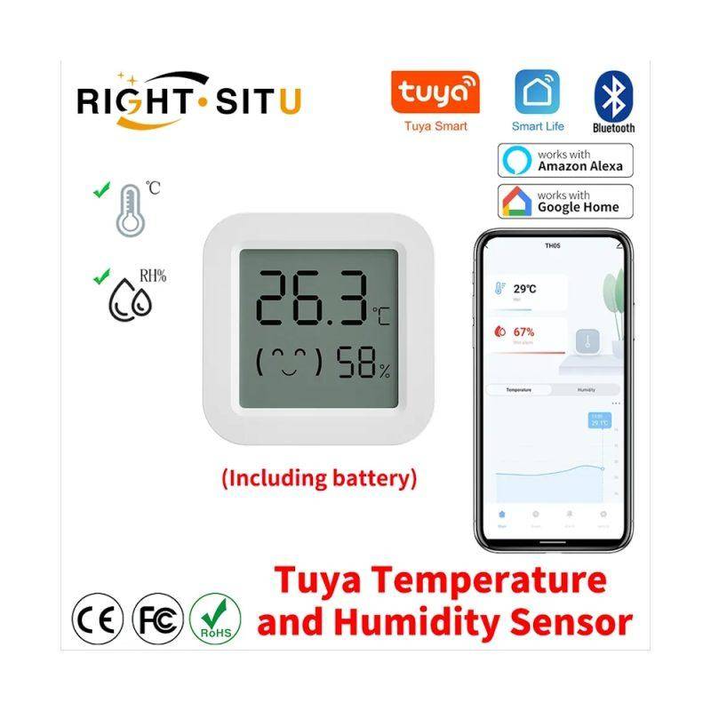 Tuya Датчик температуры и влажности с Мини ЖК-дисплеем, Bluetooth, дистанционное управление