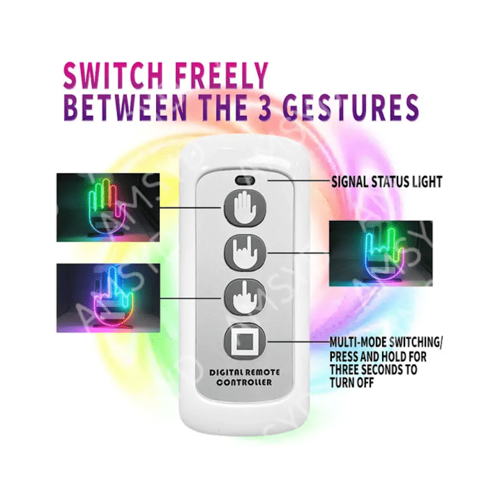 Разноцветная LED Рука — изображение 7