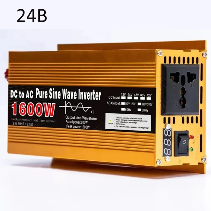 Инвертор DC to AC Pure Sine Wave 1600W 24V — изображение 6