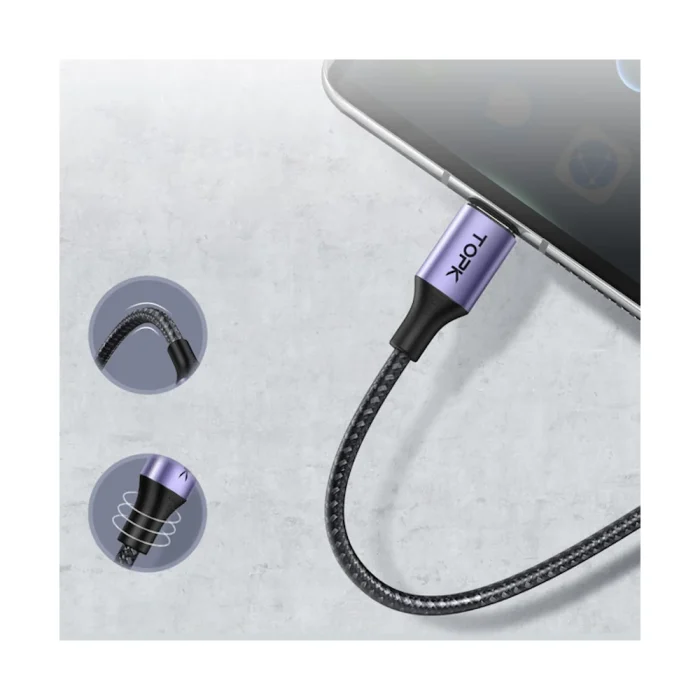 Зарядный кабель TOPK USB Type C — изображение 5