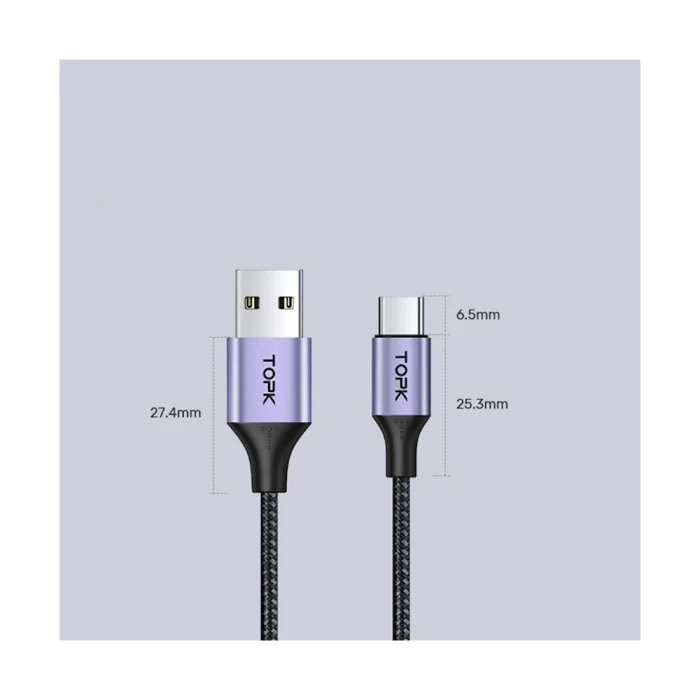 Зарядный кабель TOPK USB Type C — изображение 7