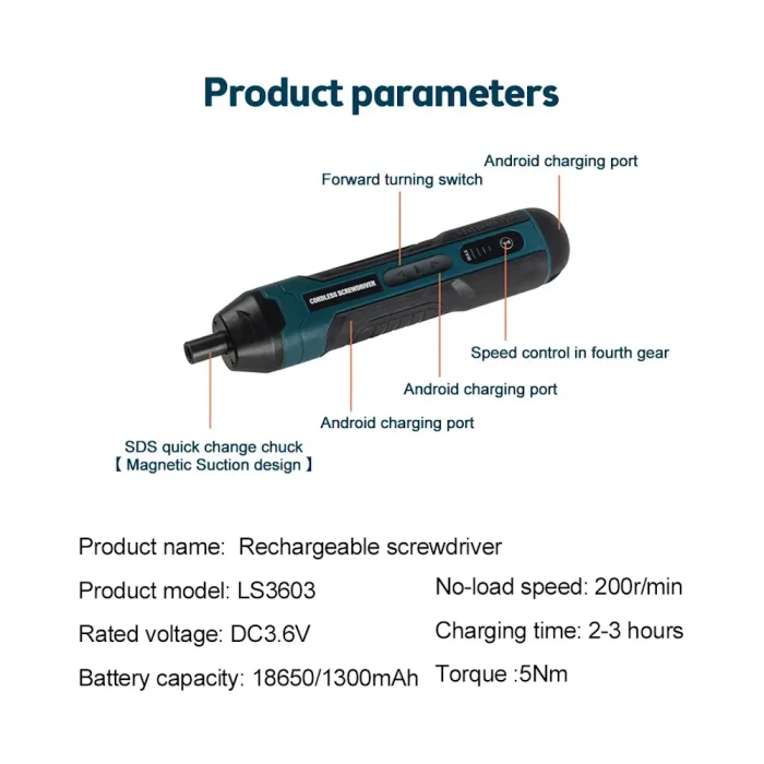 Мини-беспроводная электрическая отвертка LS3603 — изображение 5