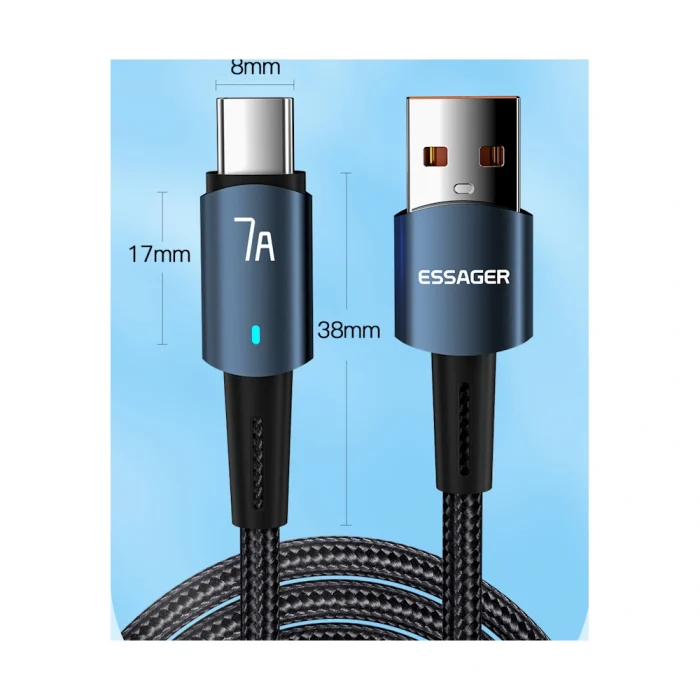 Кабель Essager 7A Type-C 1м — изображение 3