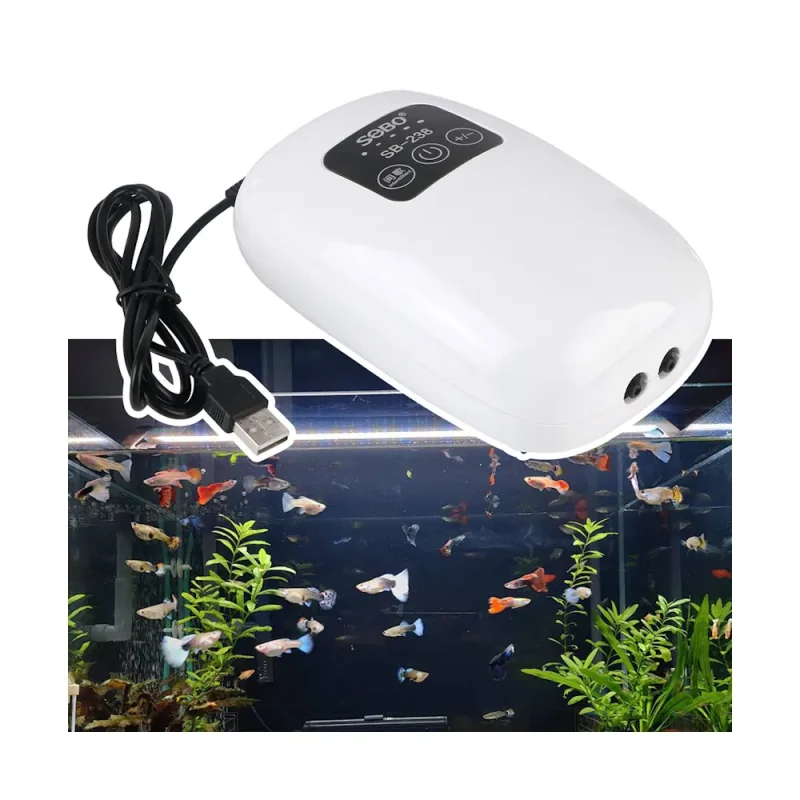 Аквариумный компрессор SOBO SB-238 с аккумулятором (до 400 л)