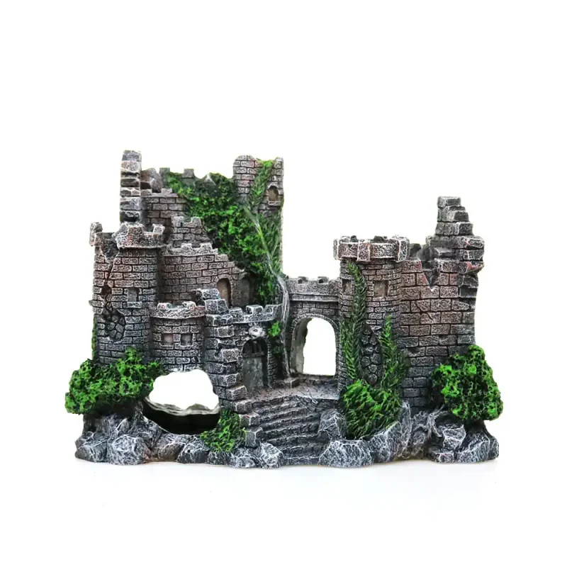 Декор для аквариума замок из смолы 18×8×14 см