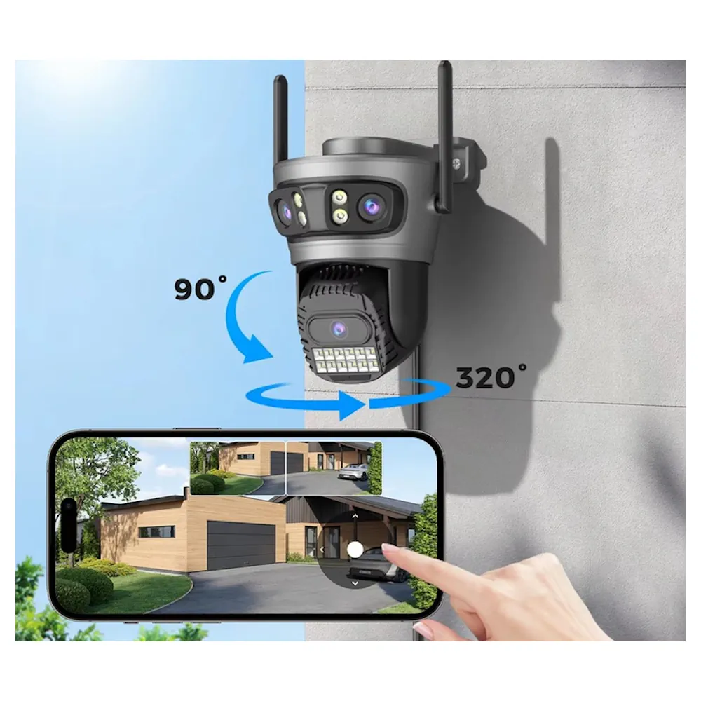 Уличная Wi-Fi камера BESDER A22YQQ 15Mp 3 объектива — изображение 2