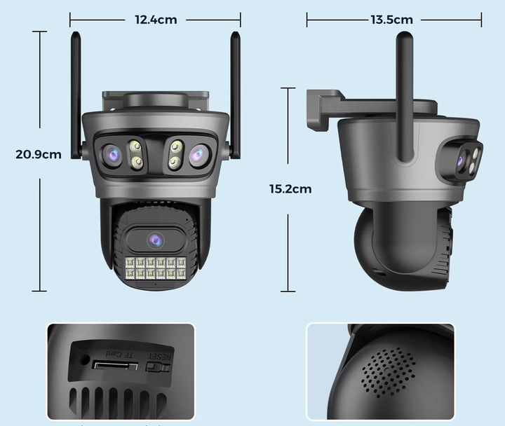Уличная Wi-Fi камера BESDER A22YQQ 15Mp 3 объектива — изображение 7