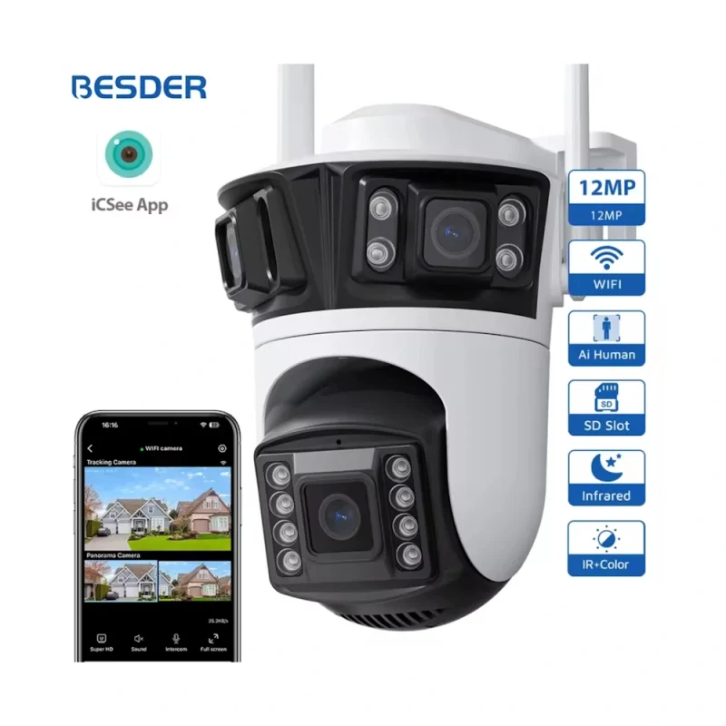 BESDER A56 Wi-Fi IP-камера 12MP с тремя объективами