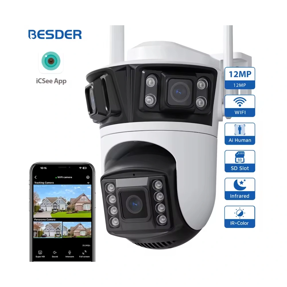 BESDER A56 Wi-Fi IP-камера 12MP с тремя объективами