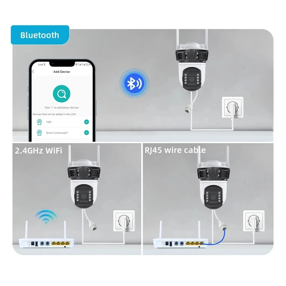 BESDER A56 Wi-Fi IP-камера 12MP с тремя объективами — изображение 8