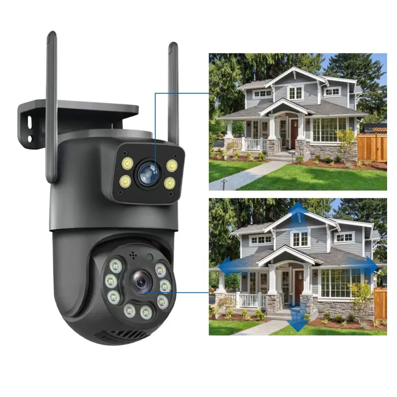 Уличная Wi-Fi IP-камера PTZ с двойным объективом 8MP