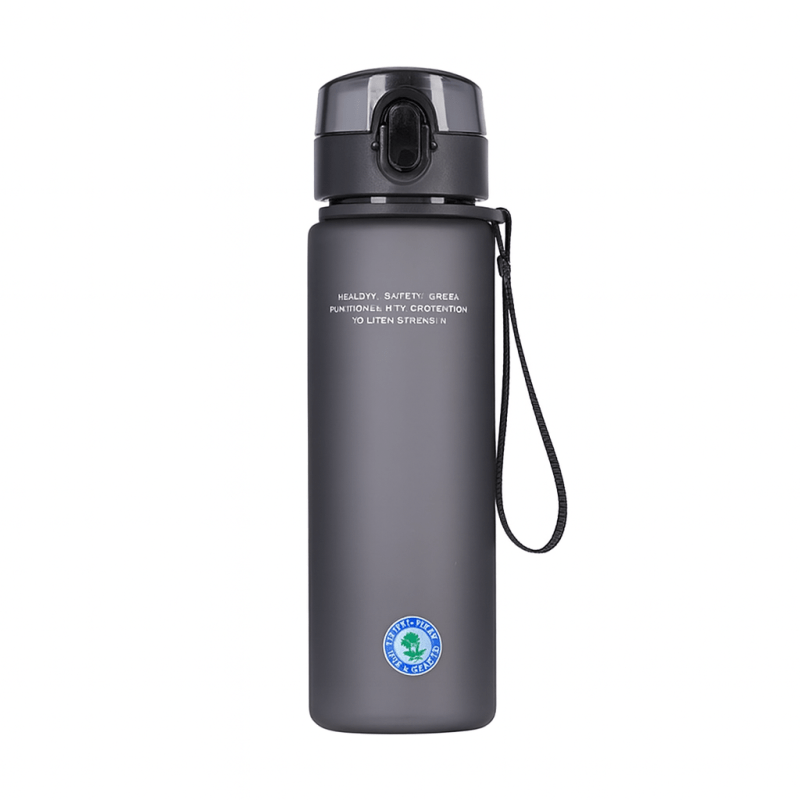 Герметичная спортивная бутылка 560 мл чёрная (матовая) из пищевого пластика