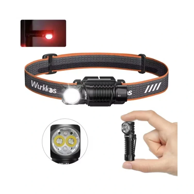 WURKKOS HD12 Г-образный мини-фонарь с красным светом