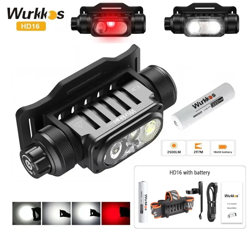 Налобный фонарь Wurkkos HD16 2500 лм (18650 в комплекте)