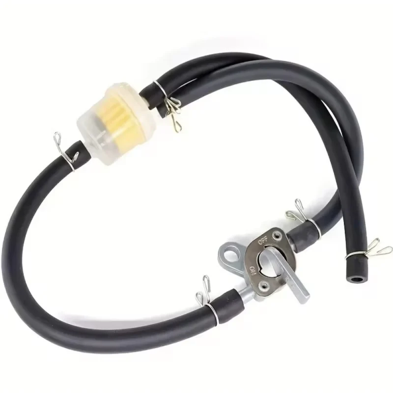 Топливный кран 6 мм с фильтром шлангом и хомутами