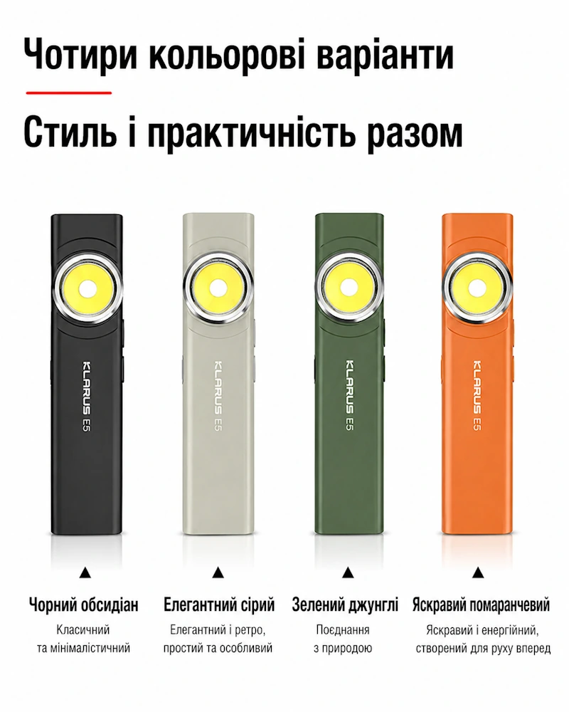 Аккумуляторный фонарь Klarus E5 Plus 650 лм USB-C — изображение 7