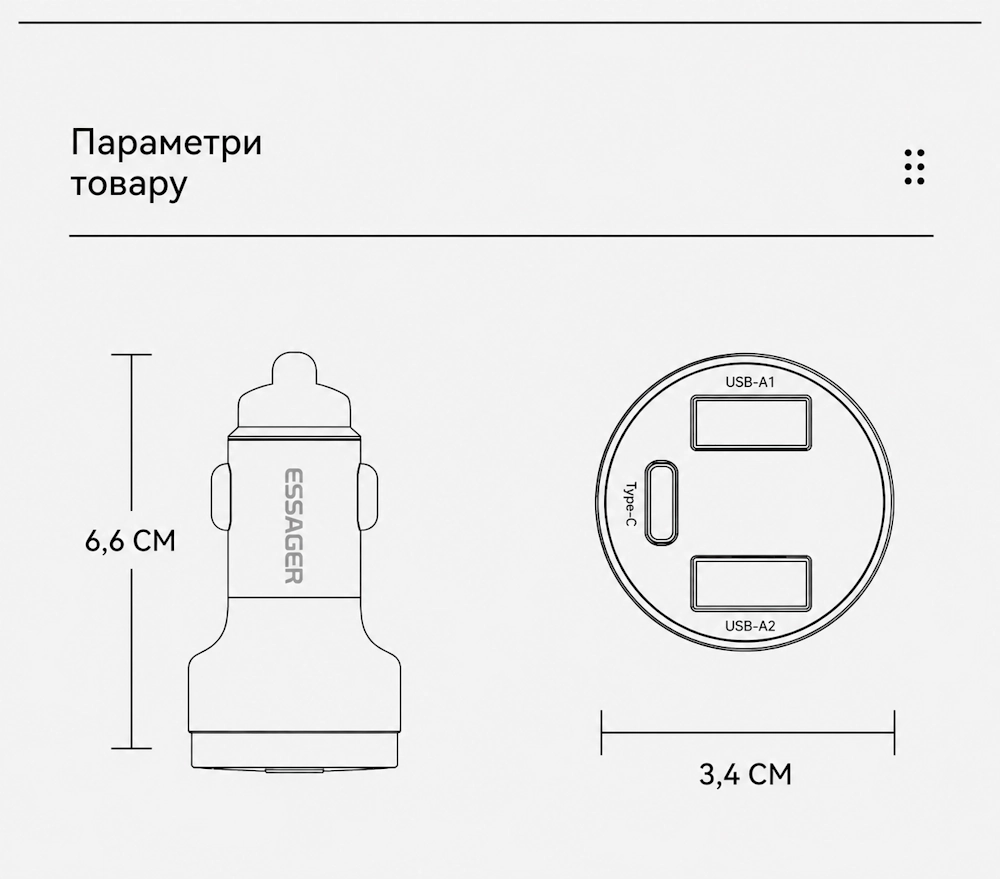 Автомобильное зарядное устройство ESSAGER ES-CC10 80W — изображение 8