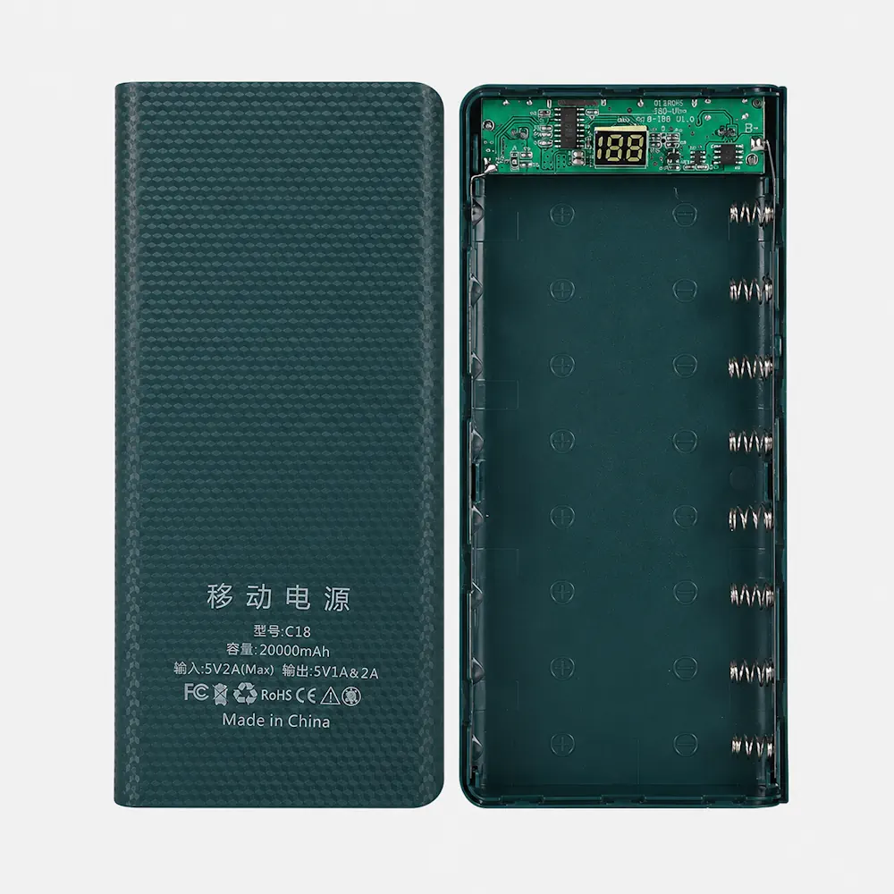 Корпус для Power Bank DIY C18 на 8 аккумуляторов 18650 с дисплеем — изображение 2