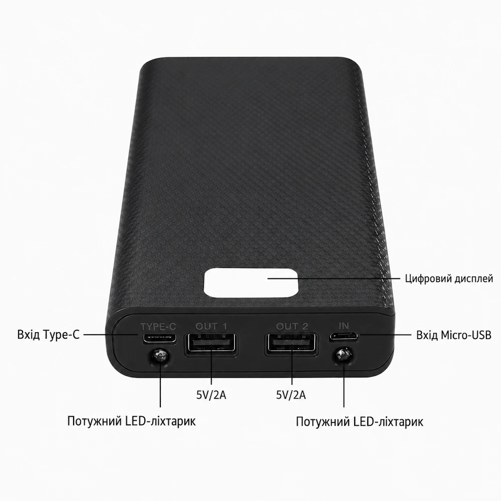 Корпус для Power Bank DIY C18 на 8 аккумуляторов 18650 с дисплеем — изображение 4