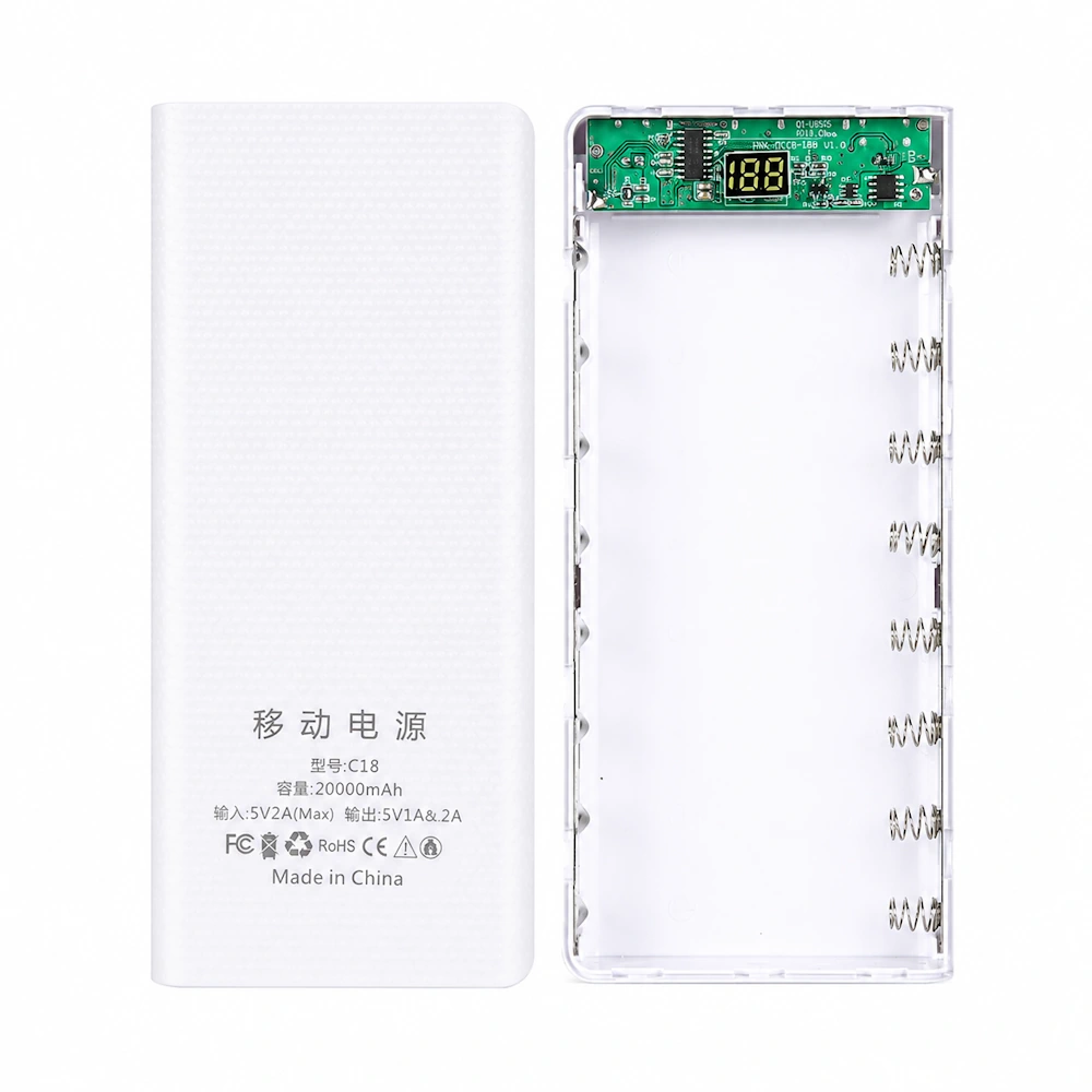 Корпус для Power Bank DIY C18 на 8 аккумуляторов 18650 с дисплеем — изображение 8